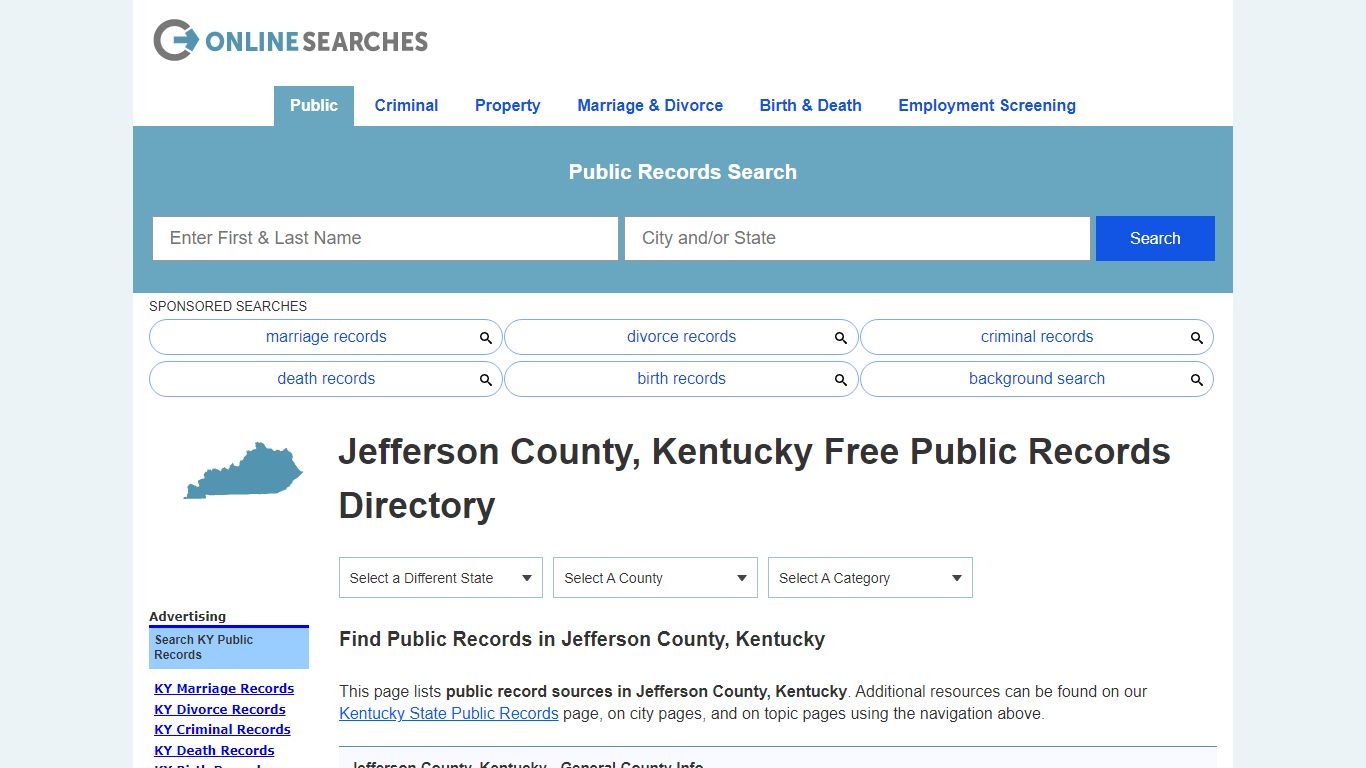 Jefferson County, Kentucky Public Records Directory